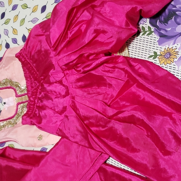 2 to 3 uear kids peach pink color patiala salwar suit beautiful gotta Patti work - Picture 2 of 4